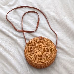 Round Rattan Crossbody
